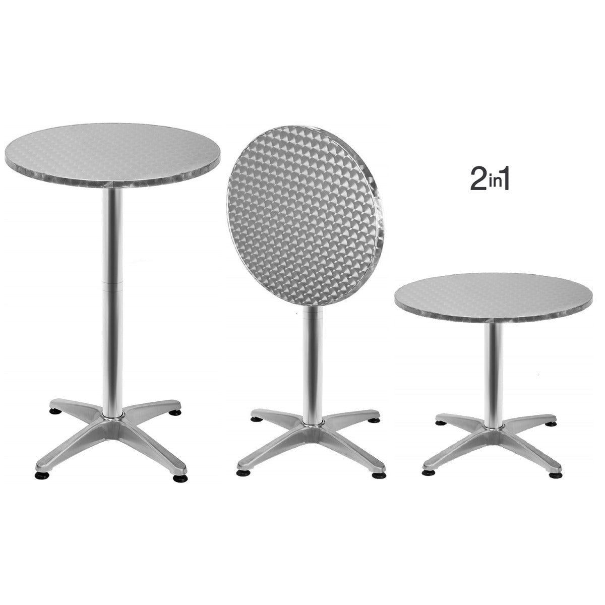 Stehtisch klappbar mit Stehtischhusse Deutschland Ø 60cm 2in1 Bistrotisch Aluminium höhenverstellbar 70cm / 110cm