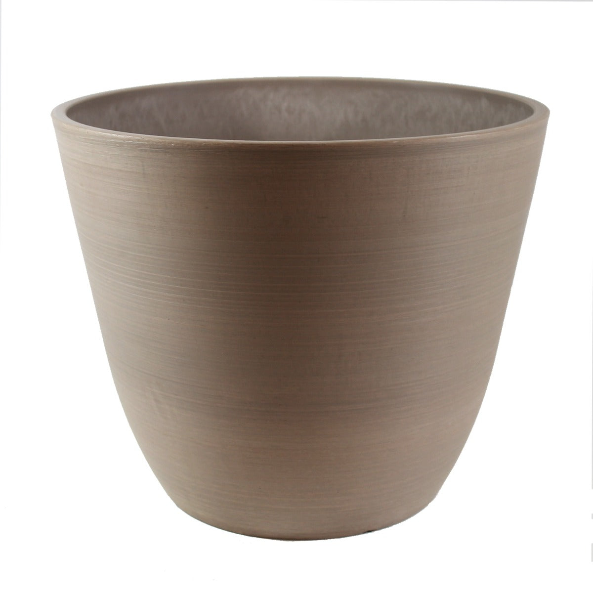 Blumentopf 31 cm rund Ecostone Pflanzkübel Pflanztöpfe aus Recyclingmaterial Farbe Taupe