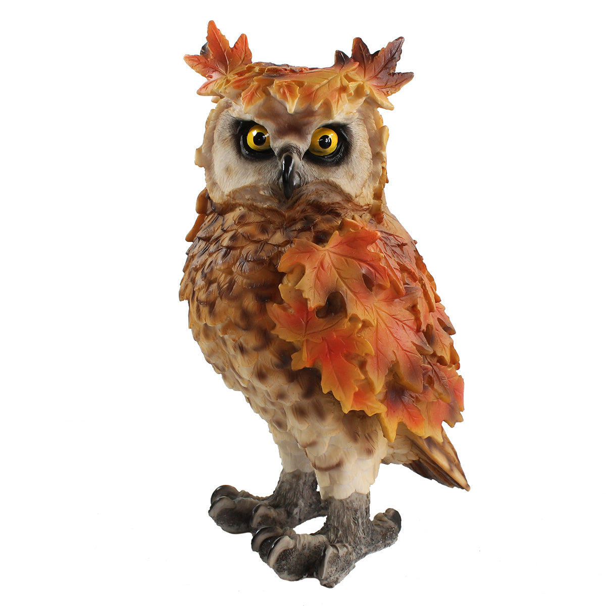 Eulenfigur Dekofigur Eule in Ahornoptik Herbstdeko Gartenfigur Tierfigur Deko Eule