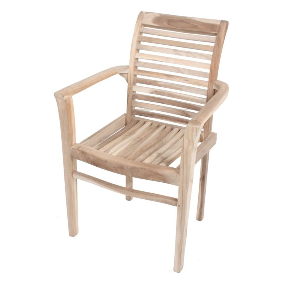 Garden Pleasure Stapelstuhl Java mit Armlehnen Set aus 2 robusten Gartenstühlen aus Holz, wetterfest & stapelbar, Gartensessel Holz