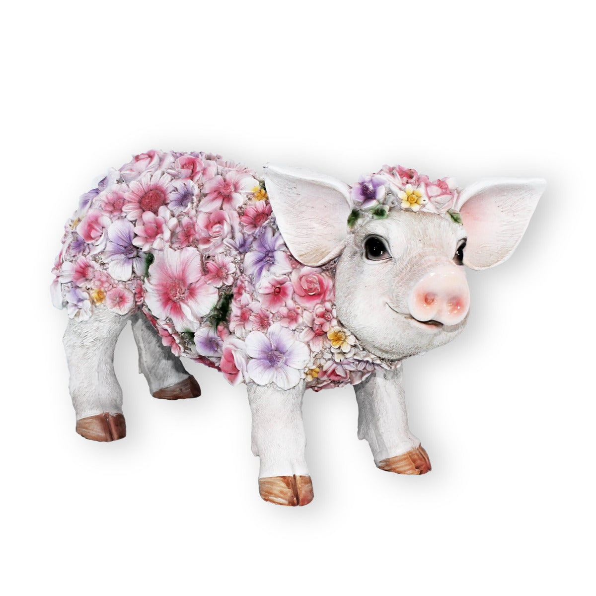 Schweine Figur stehend Blumenschwein Deko Ferkel stehend Deko Schwein