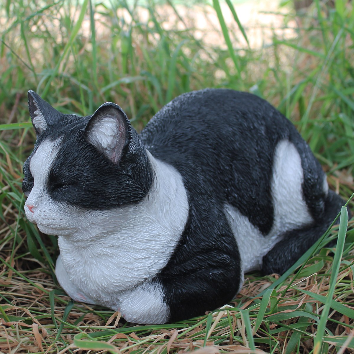 Deko Katze lebensecht Katzenfigur Frida Gartenfigur Katze