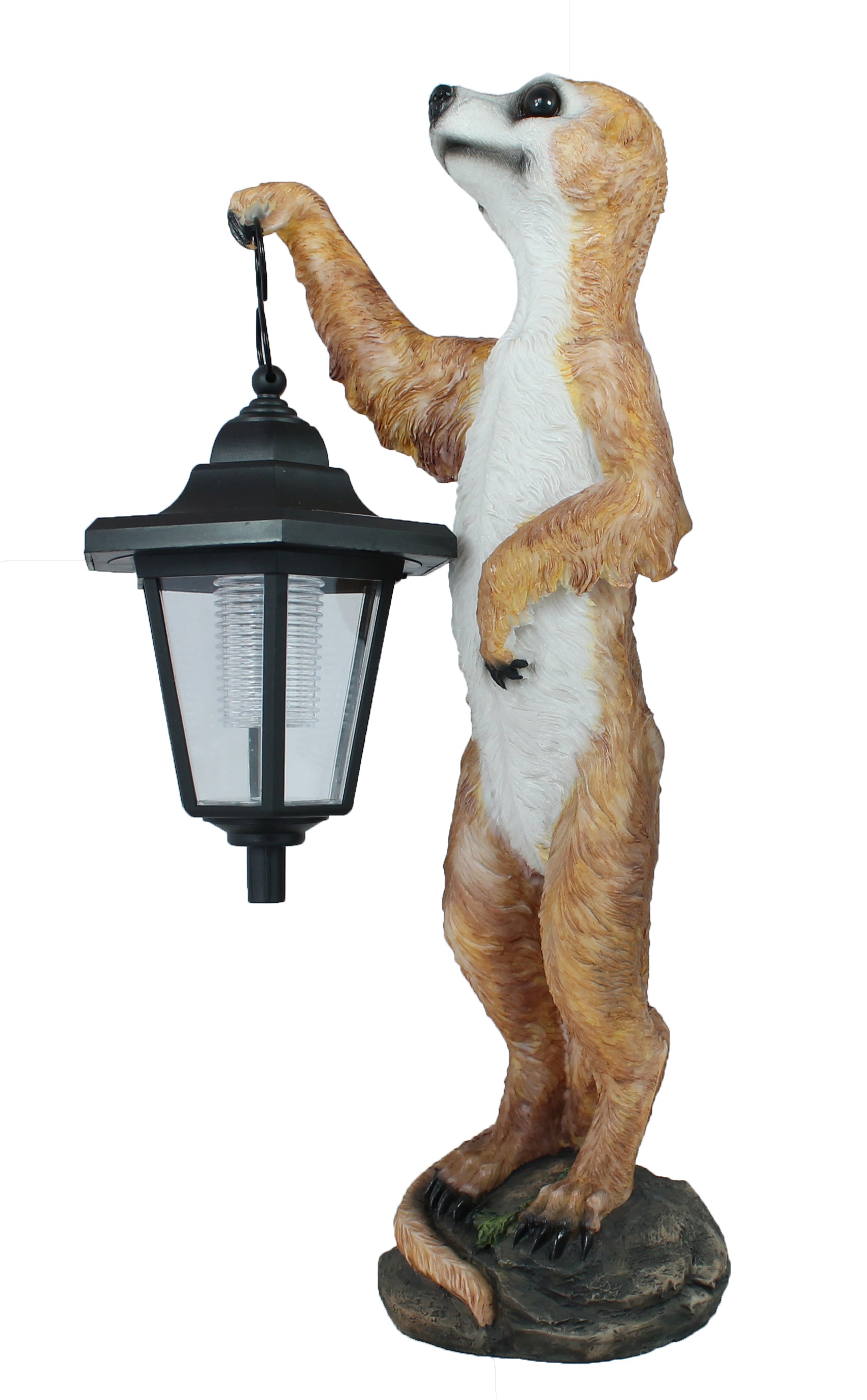 Dekofigur Erdmännchen Henry mit LED Solarlampe Gartendeko Dekoration Garten