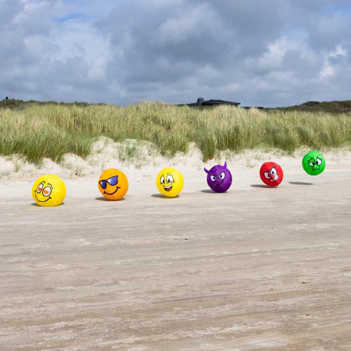 Bodenwindspiel HQ Bouncing Moodeez Happy 100 cm bunte Windspiele für den Garten oder Strand