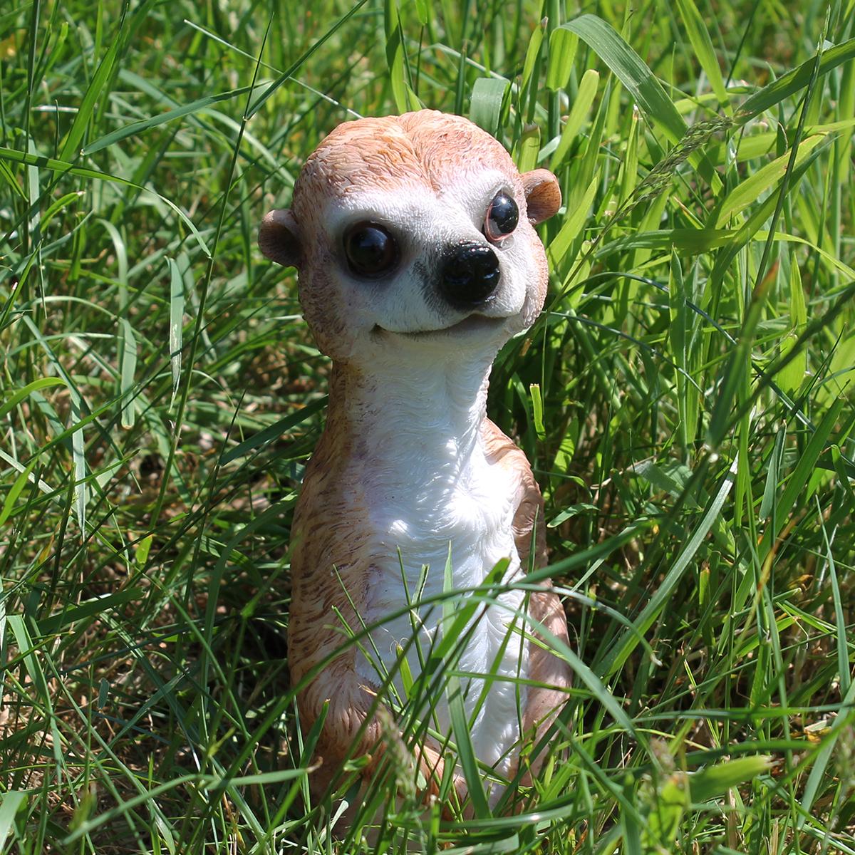 Erdmännchen Figur neugierig guckend Erdmännchen Gartenfigur 20 cm Erdmännchen Deko