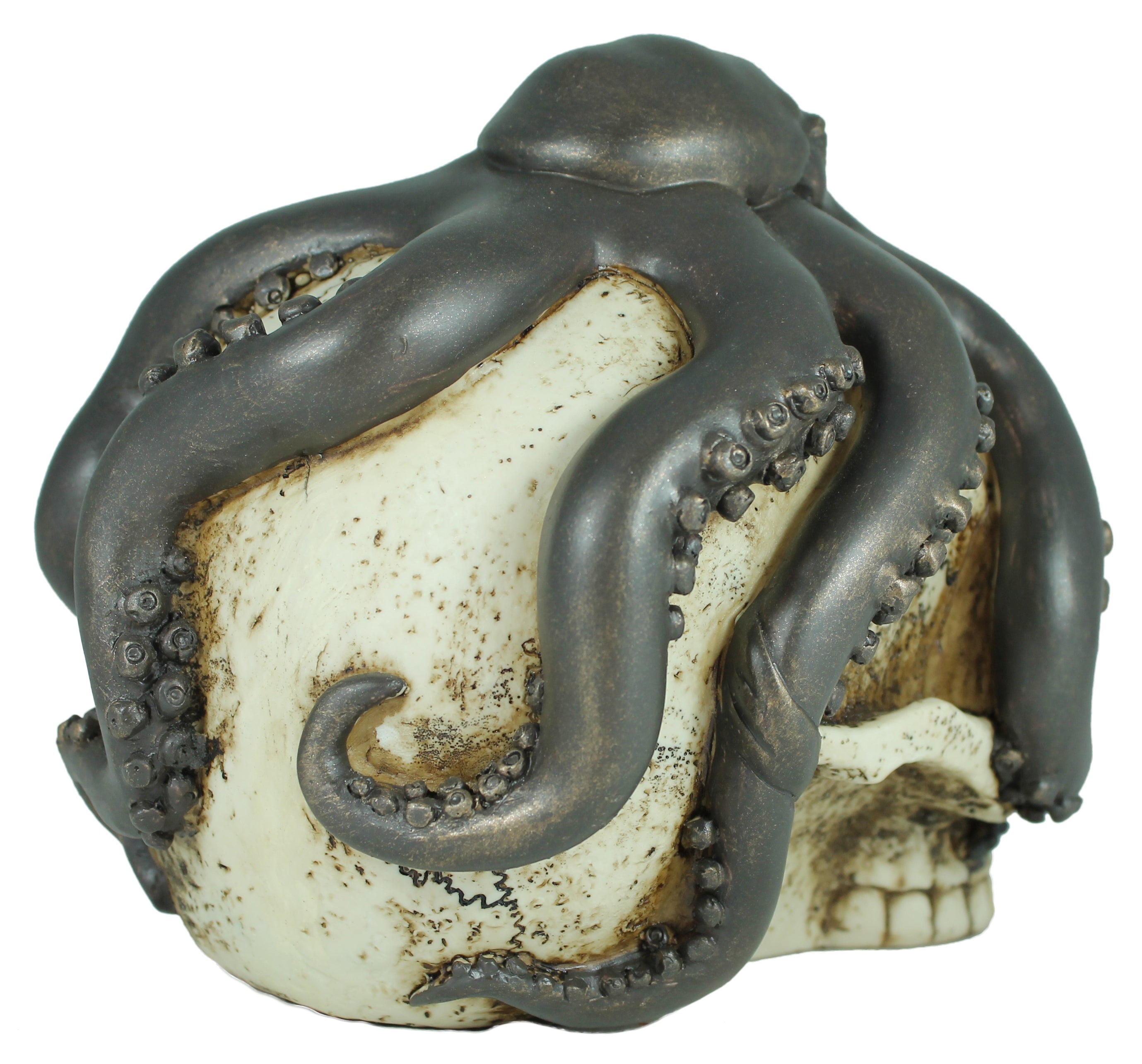 Dekofigur Totenkopf mit Tintenfisch Schädel Mystic Gothic Fantasy Wohnung Dekoration