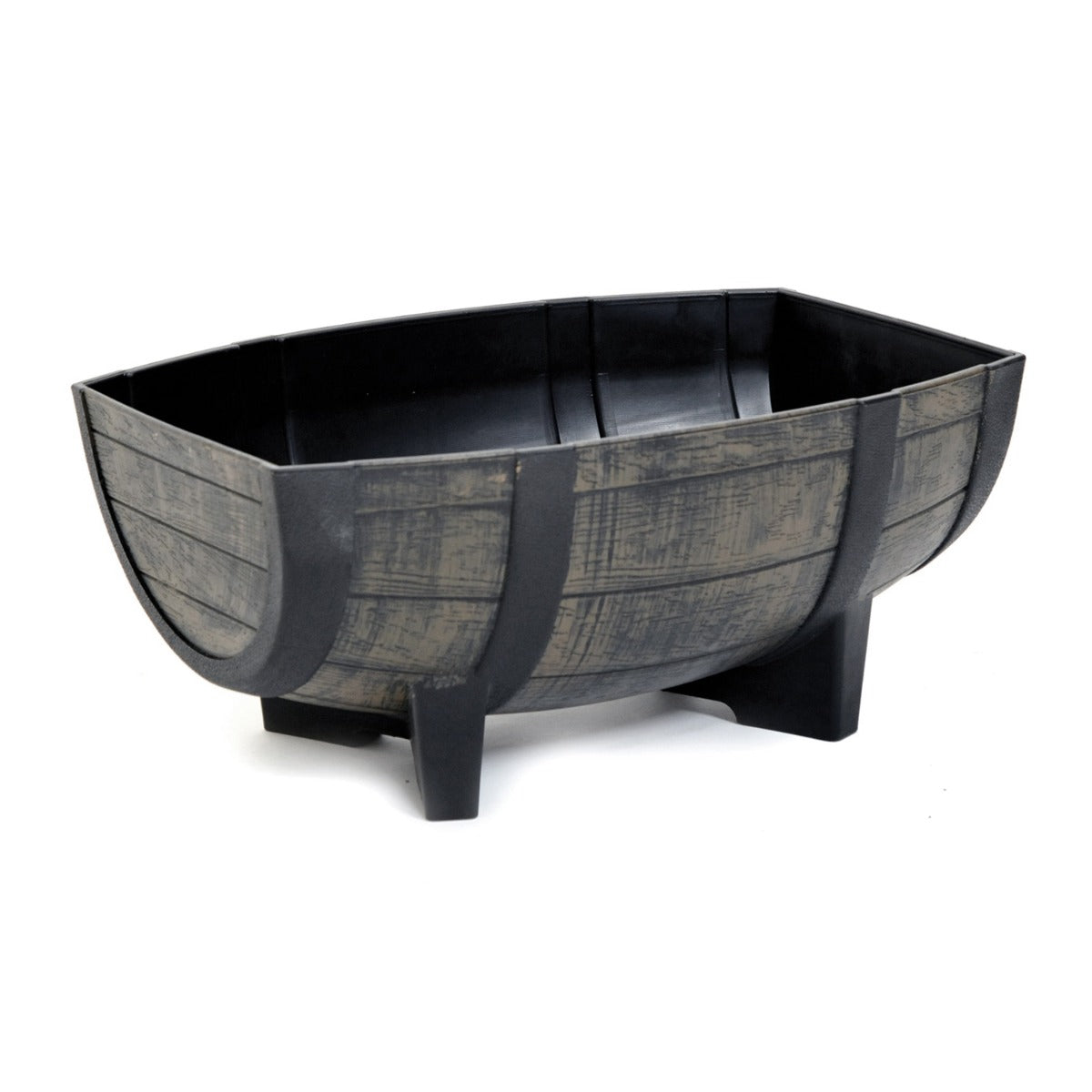 Pflanzkübel Pflanztopf 57 cm Weinfass-Optik Blumenkübel Blumentopf Blu
