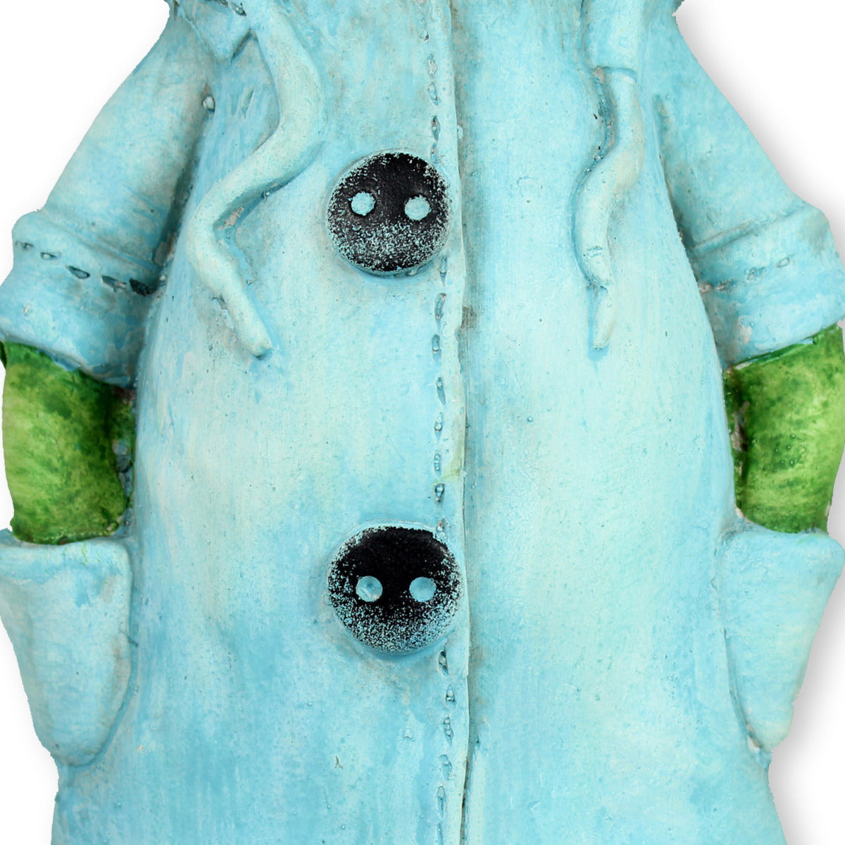 Frosch Dekofigur stehend mit Mantel in blau Gartenfigur Frosch Froschfigur Teichdeko