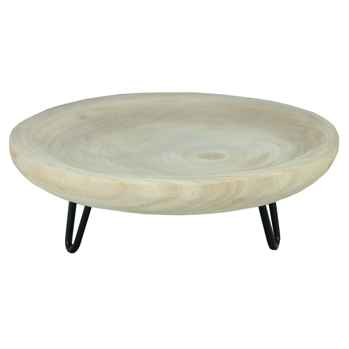 Holzschale rund 26 cm Holztablett Tischdeko Weihnachtsdeko Dekotablett naturbelassen