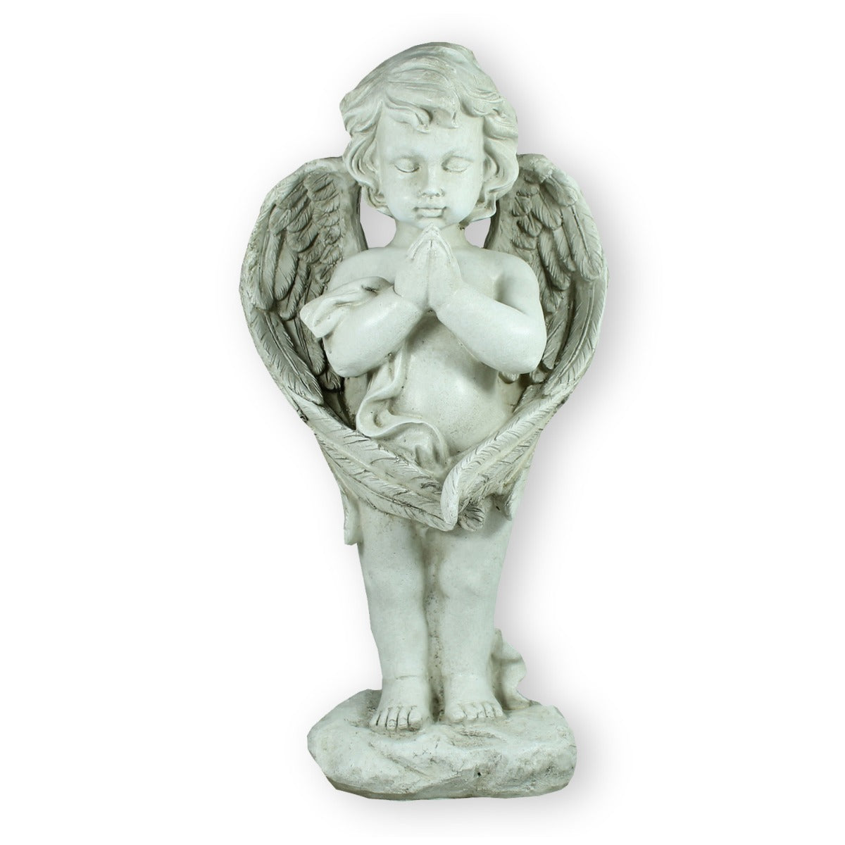 Engel Figur Junge mit Engelsflügeln Grabengel Grabschmuck Engelsfigur