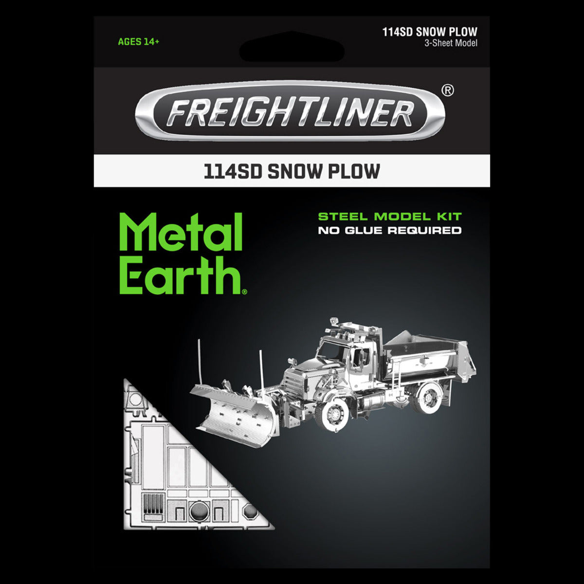Metal Earth Metallbausätze MMS147 Freightliner - 114SD Snow Plow Schneepflug Metall Modell