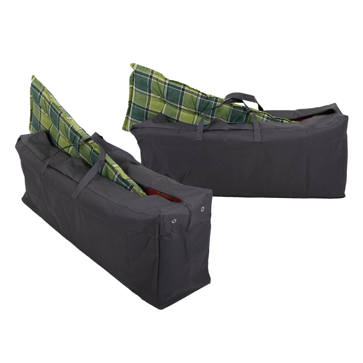 Schutzhülle für 4 Gartenmöbelauflagen Aufbewahrungstasche für Auflagen robustes 420D Polyester anthrazit
