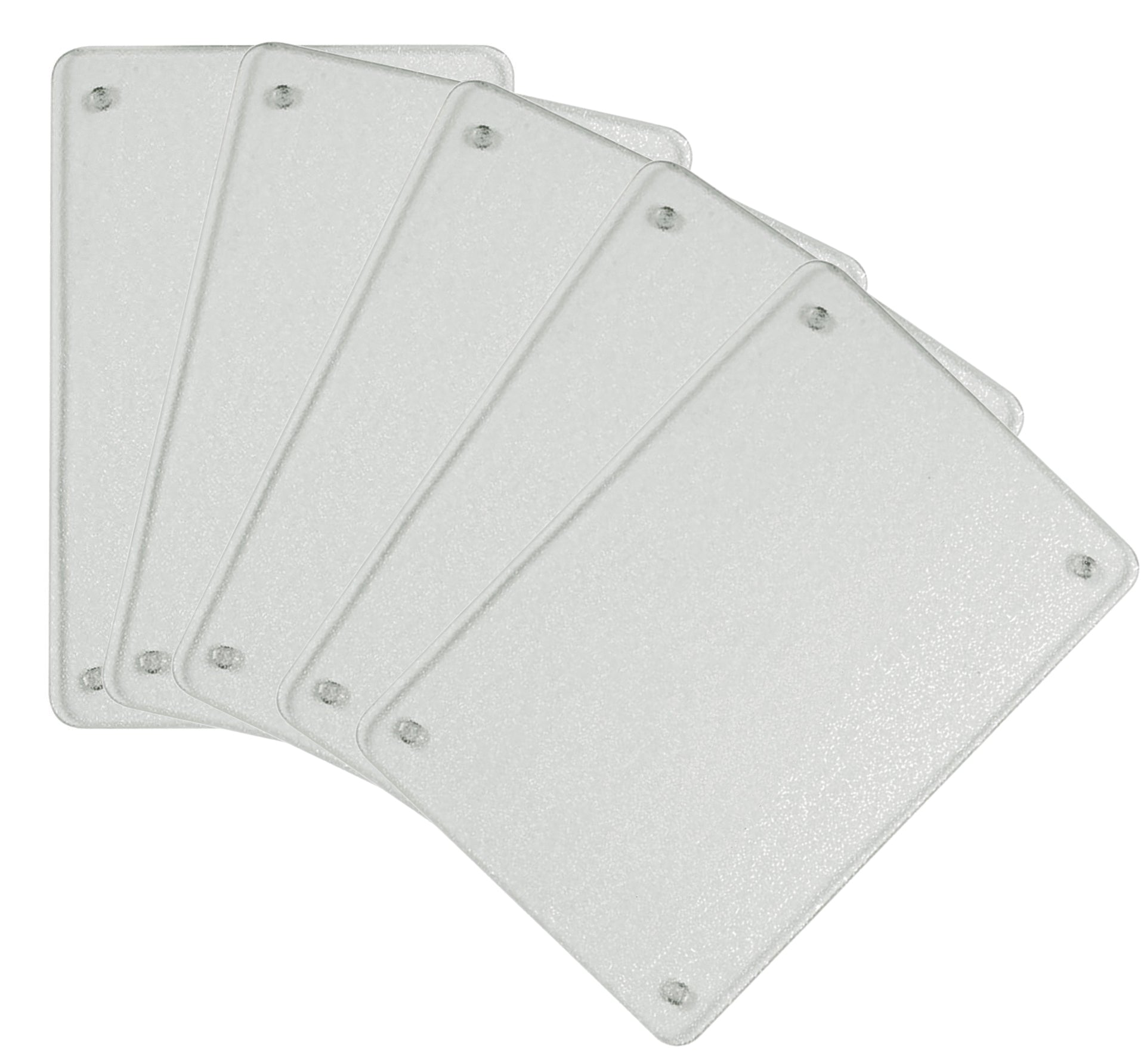 5 Stück hygienisches Glas-Schneidebrett 30x20 cm Brettchen Frühstücksbrettchen