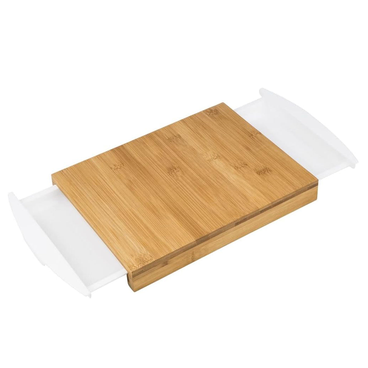 Schneidebrett aus Bambus mit 2 herausnehmbaren Kunststoffschalen Schneidbrett