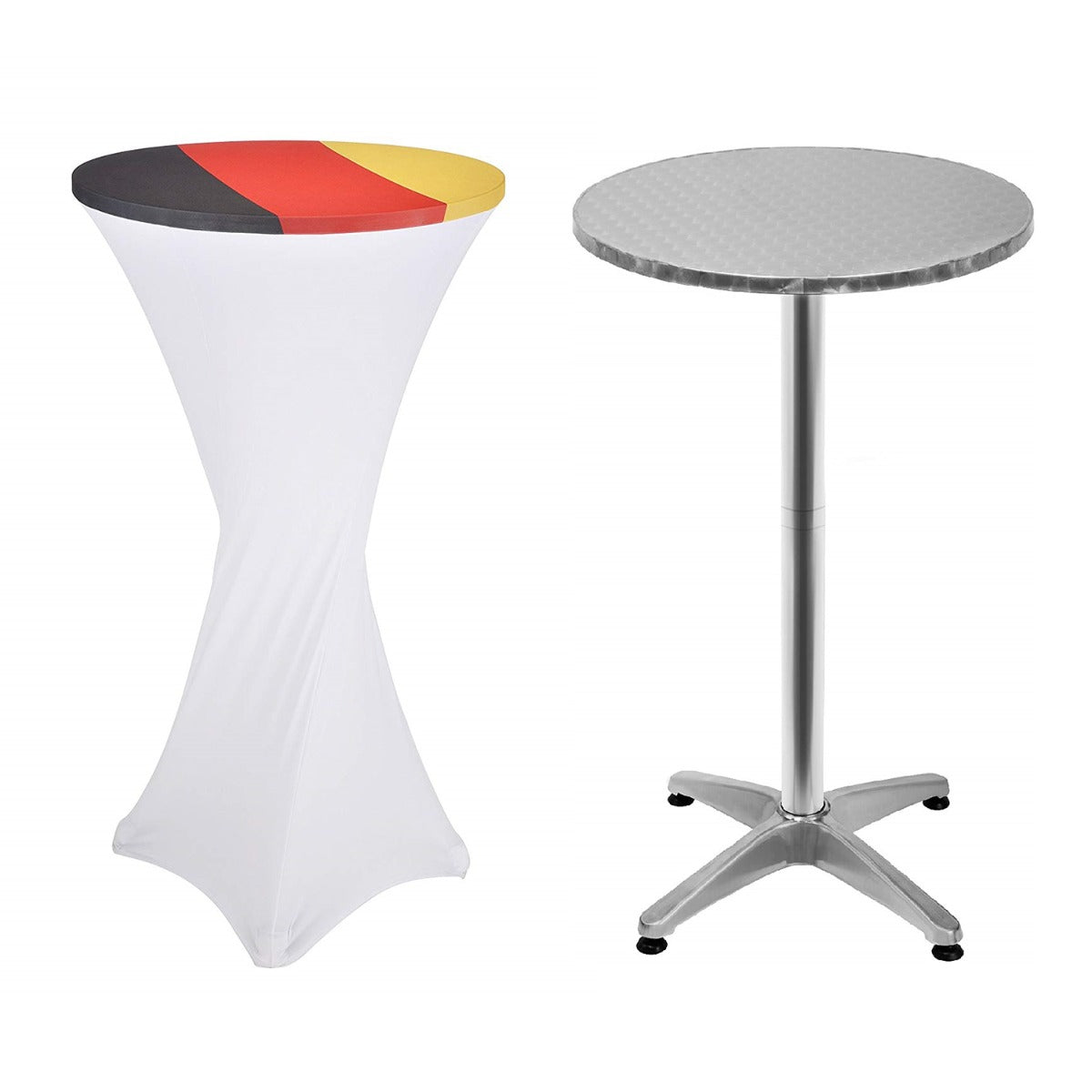 Stehtisch klappbar mit Stehtischhusse Deutschland Ø 60cm 2in1 Bistrotisch Aluminium höhenverstellbar 70cm / 110cm