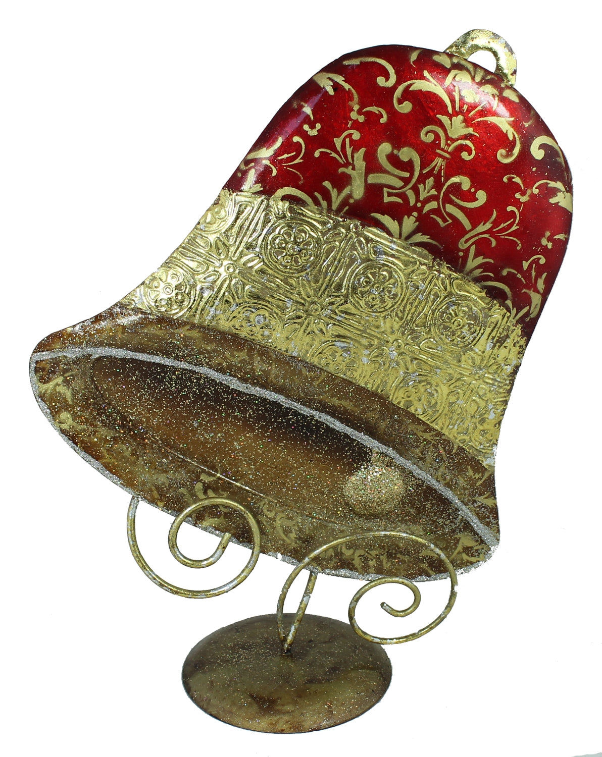 Dekofigur Weihnachtsglocke Weihnachtsdeko handbemalt 34 cm Hoch Metallfigur