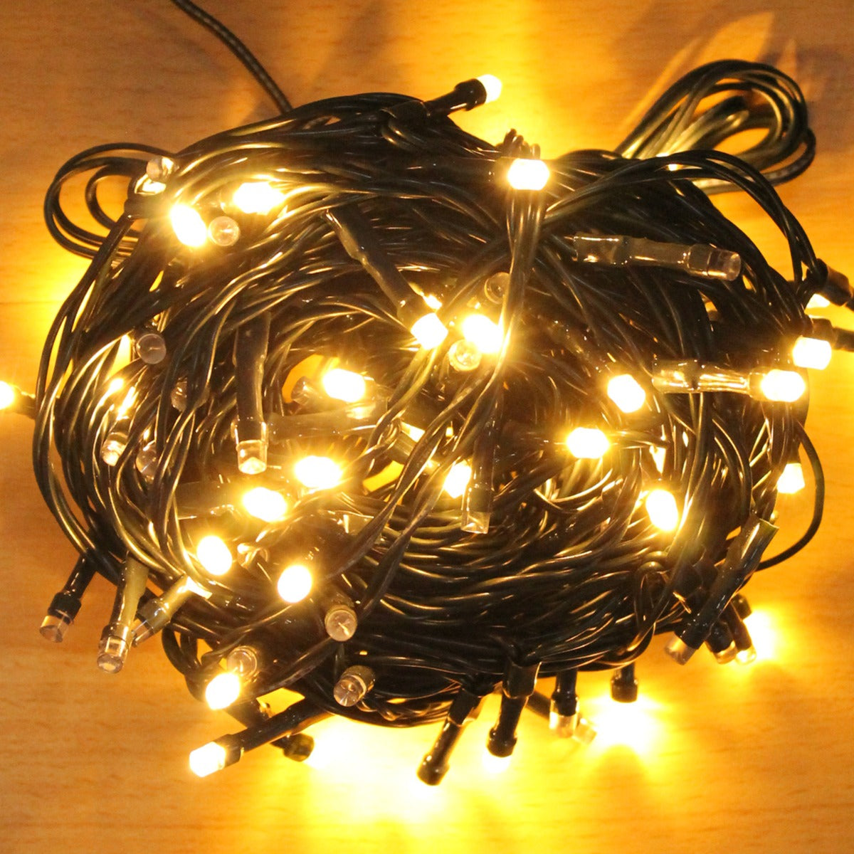 LED Lichterkette 200 LED warmweiss mit Fernbedienung für innen und außen Weihnachtsbeleuchtung