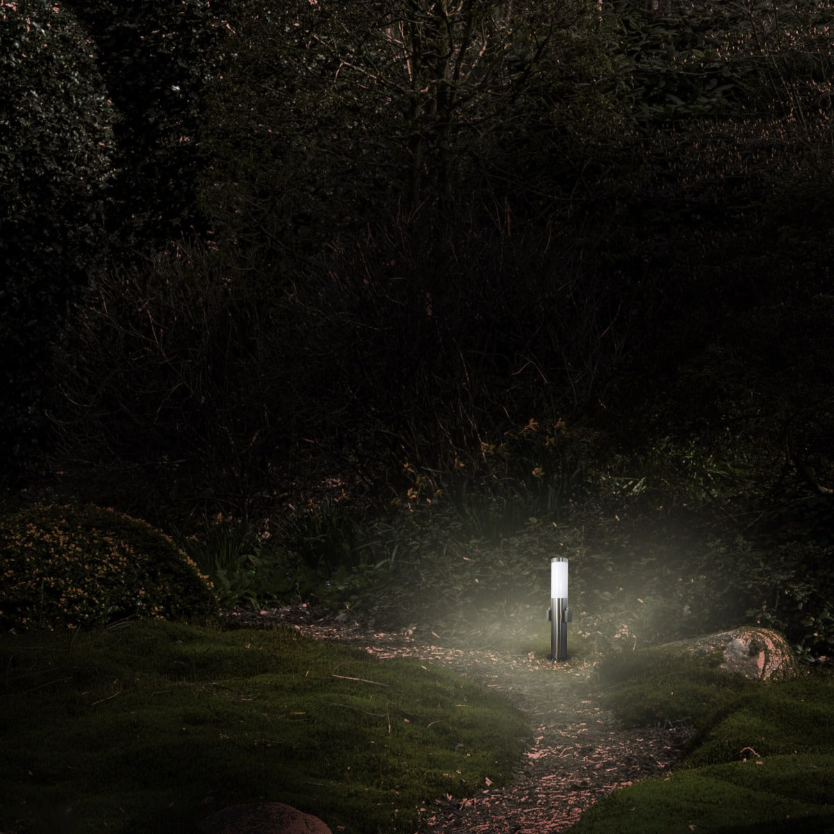 Gartensteckdose 2 fach mit Licht Steckdosensäule Aussen Wegeleuchte mit Steckdose 45 cm
