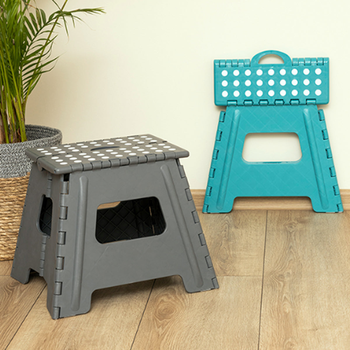 Sitzhocker Falthocker Klapphocker Gartenhocker aus Kunststoff klappbar türkis 150kg Tragkraft