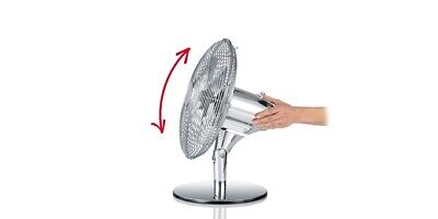 Tischventilator Tisch Ventilator Retro 35 cm Edelstahl Chrom Windmaschine Venti schwenkbar