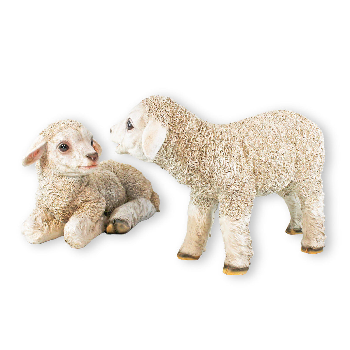 Gartenfigur Schaf Figur 2er Set Schaf Figur stehend Schaf Figur liegend Lamm Figur für den Garten