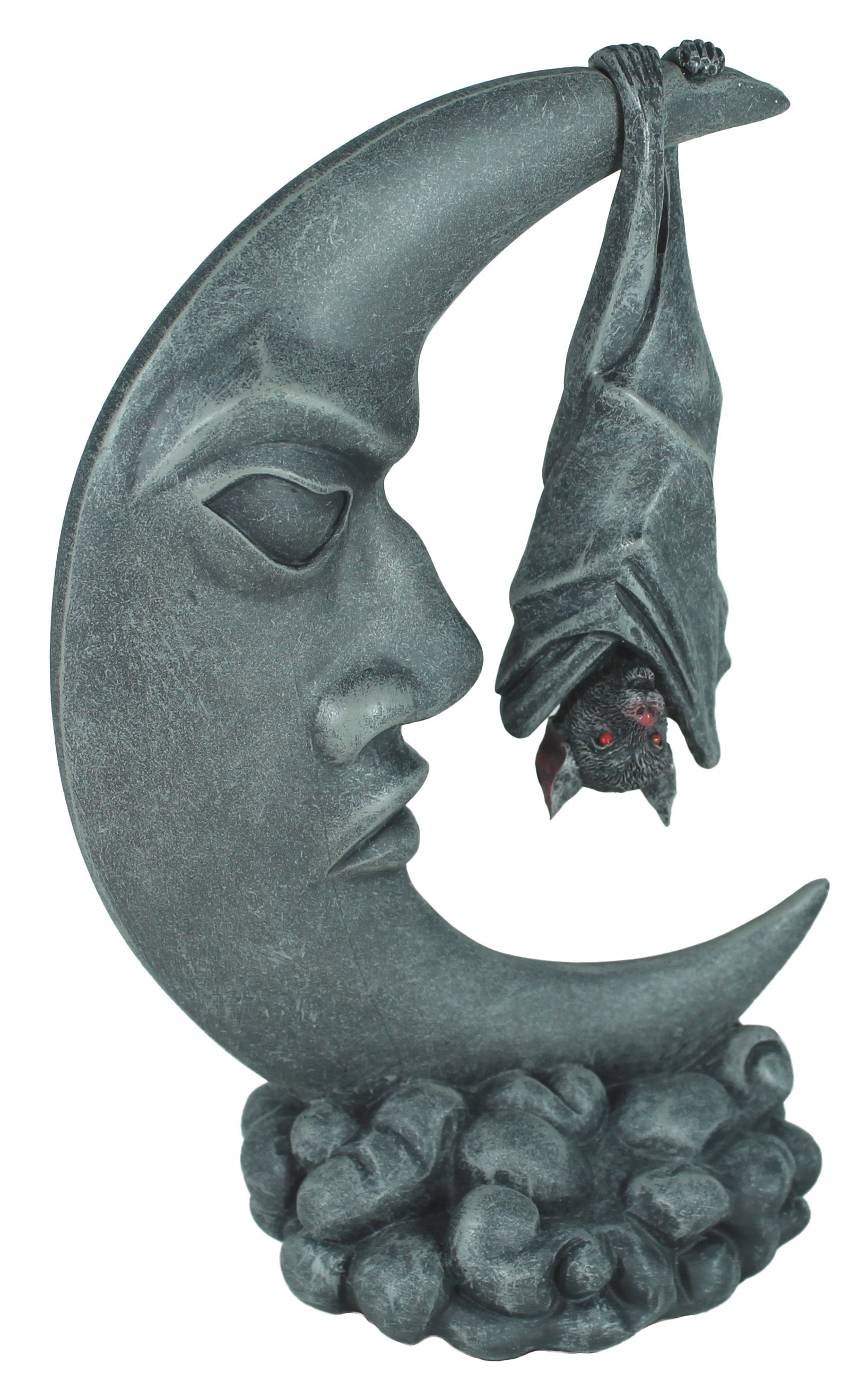 Dekofigur Fledermaus hängt am Mond Mystic Gothic Fantasy Wohnung Dekoration