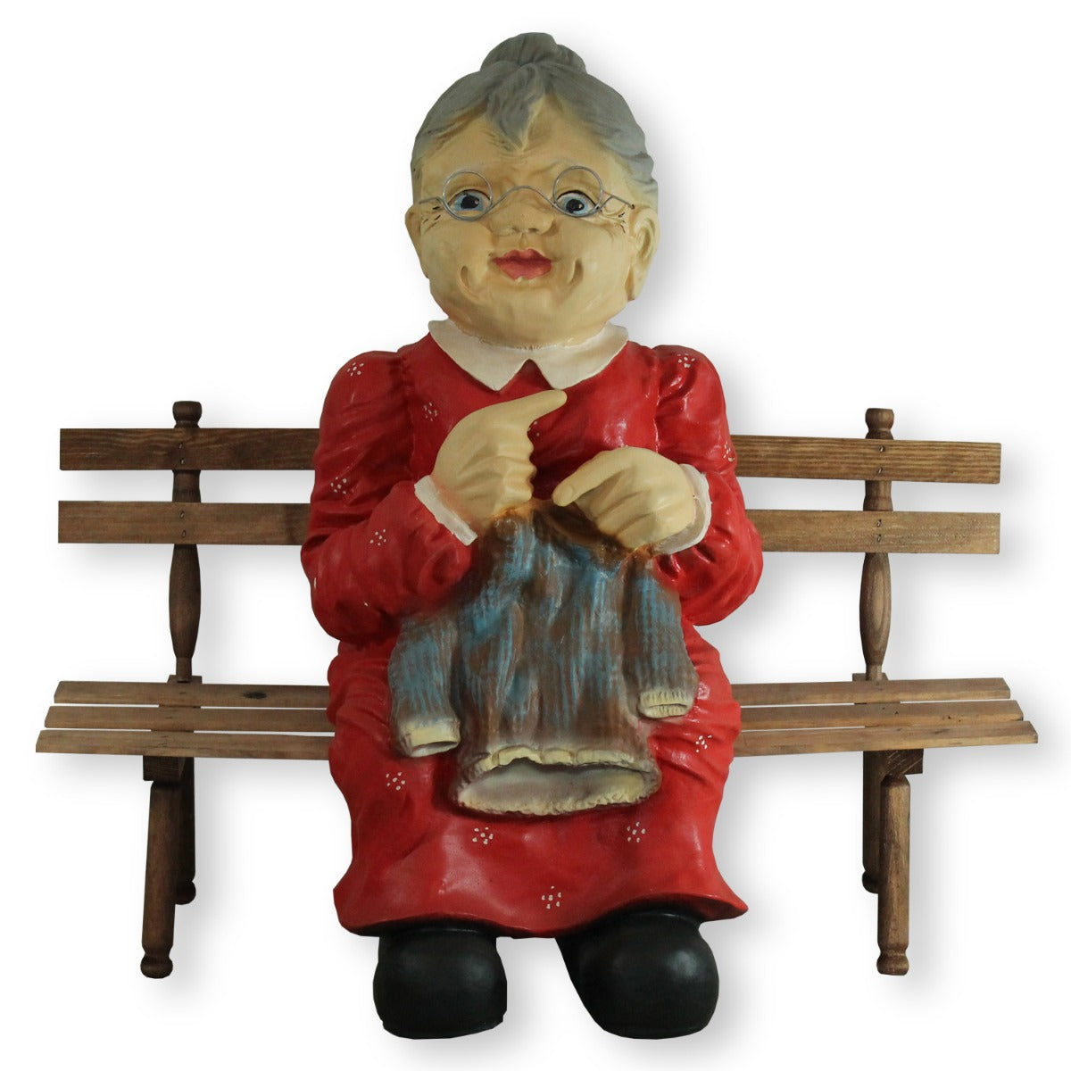 Gartenfigur Oma und Opa auf Bank XL Oma und Opa Figuren für den Garten