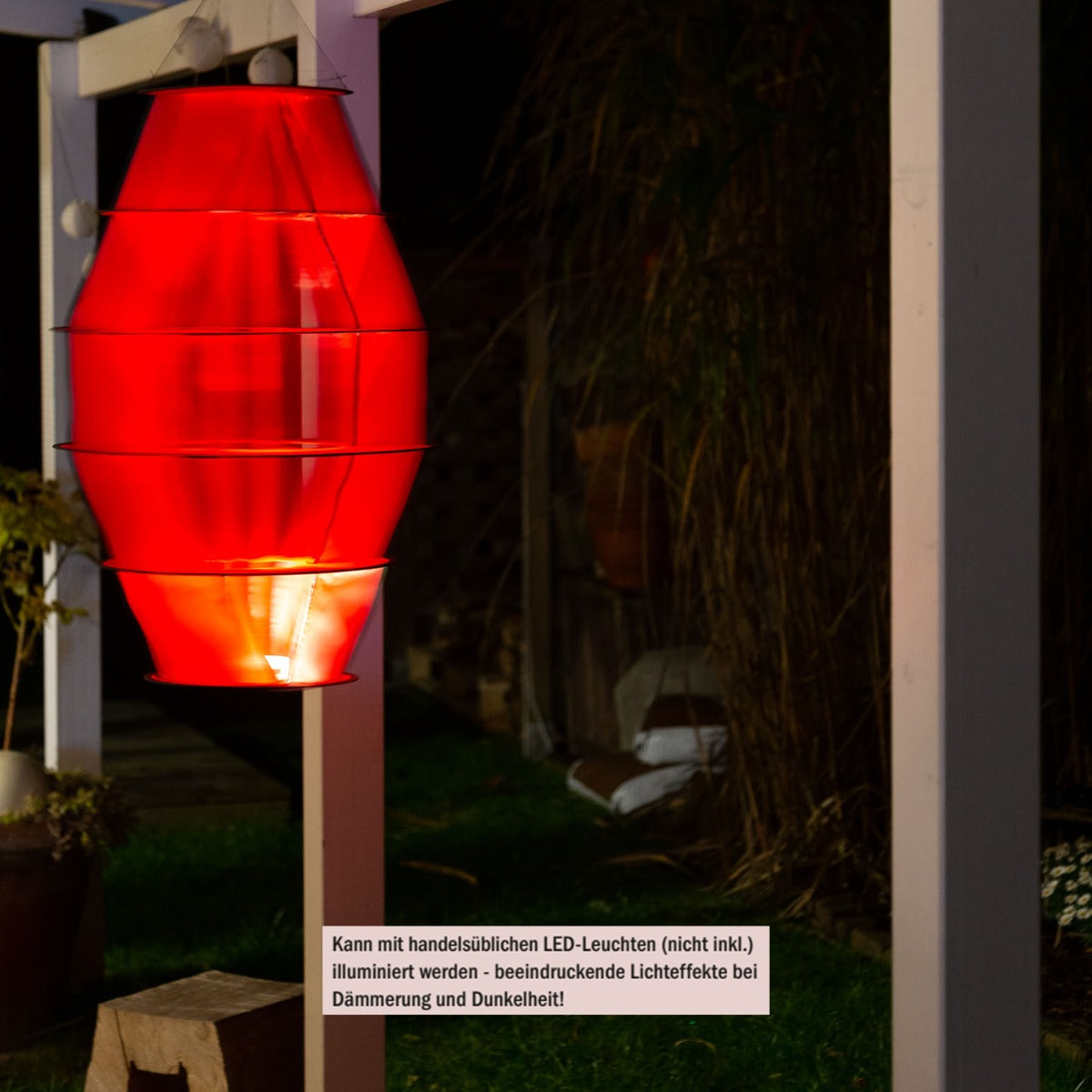 HQ Windspiel Hoffmanns Lampion XS Rot Gartendekoration