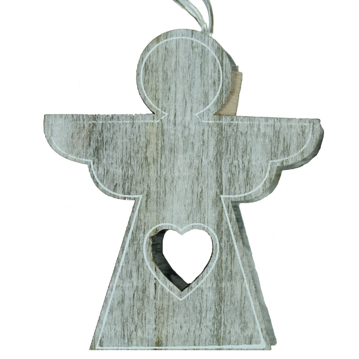 LED Lichterkette HOLZ 4er Set à 10 Leuchten Batteriebetrieb warmweiß für innen Weihnachtsbeleuchtung