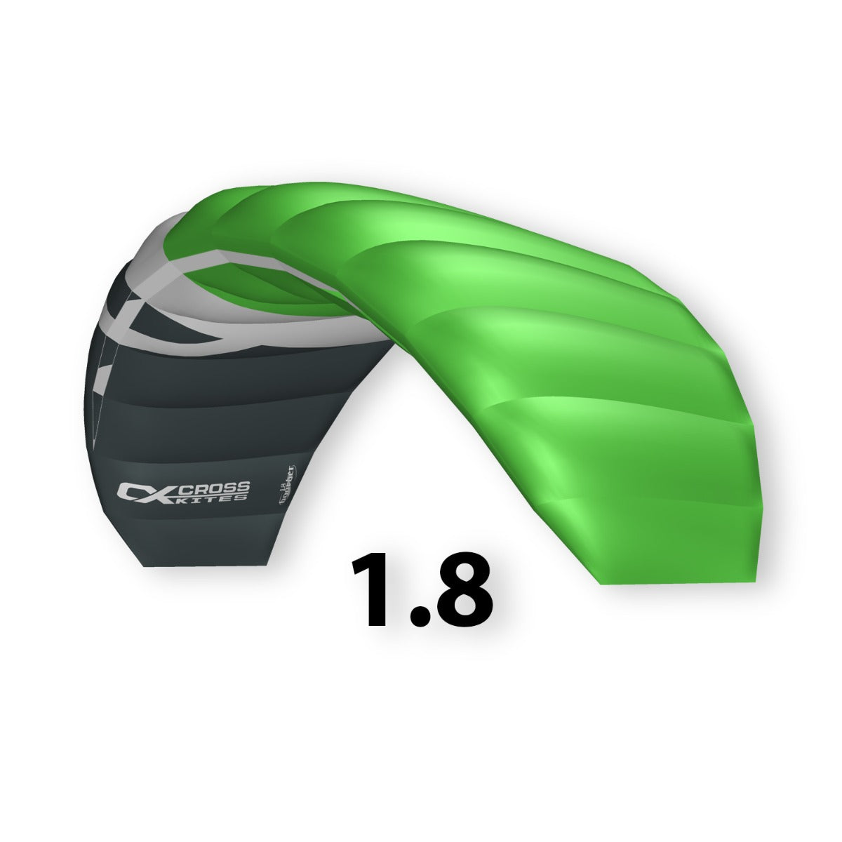 CrossKites Lenkmatte Boarder Fluor-Green 1.8 R2F Trainerkite Lenkdrachen mit Bar