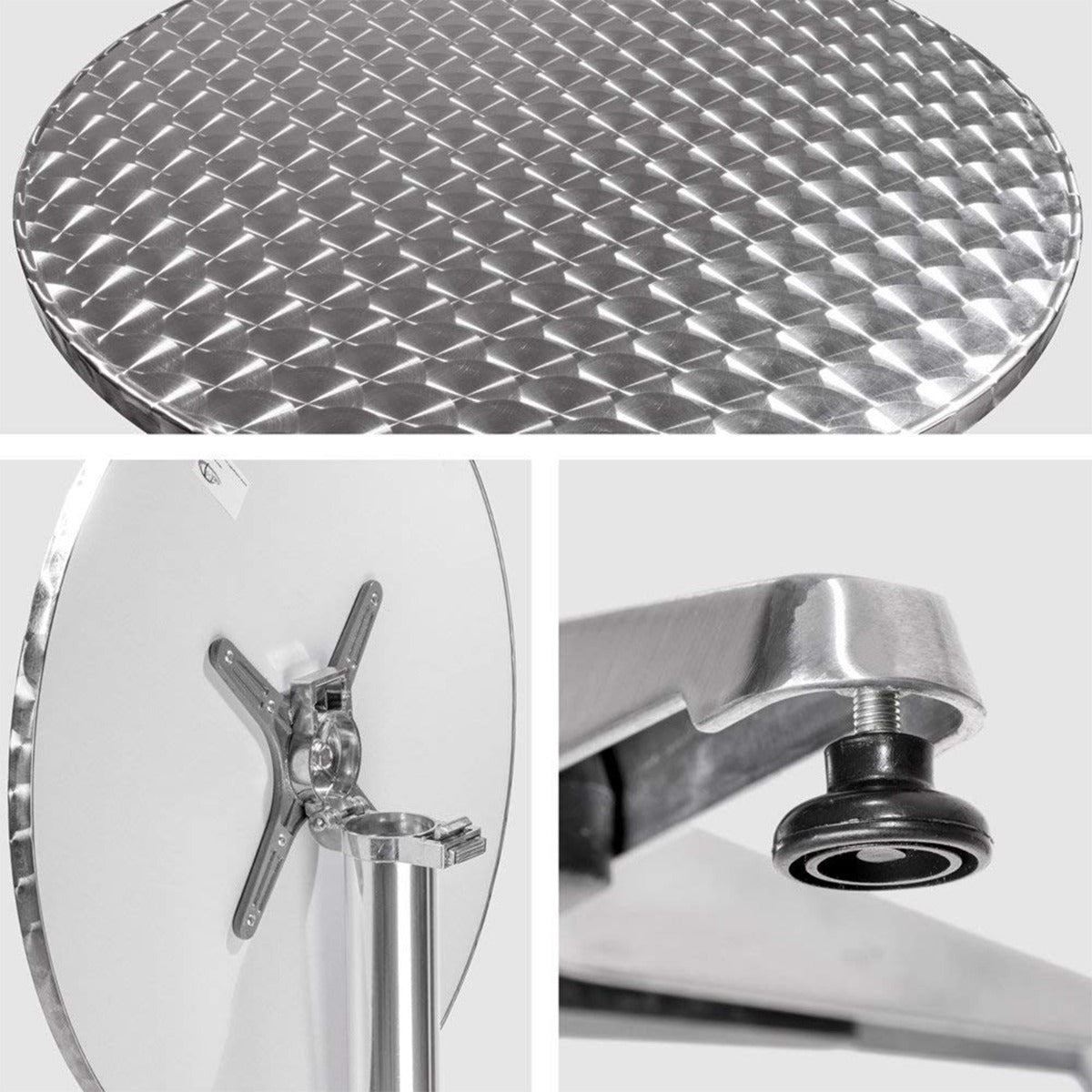 Stehtisch klappbar Ø 60cm Bistrotisch Empfangstisch Beistelltisch Aluminium höhenverstellbar 70cm / 110cm