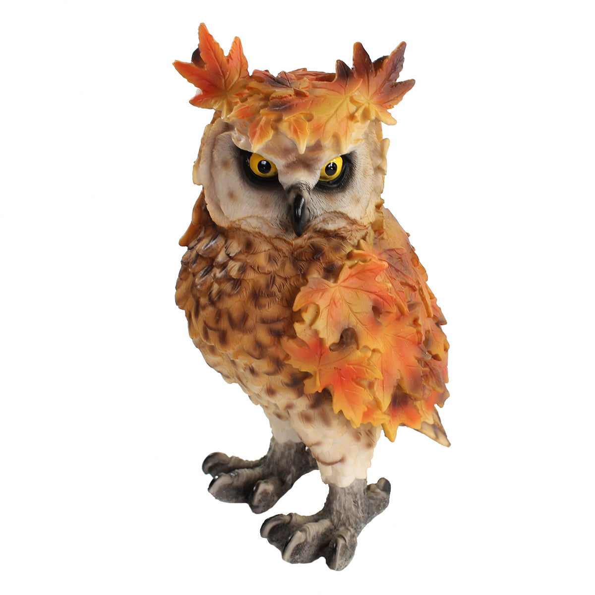 Eulenfigur Dekofigur Eule in Ahornoptik Herbstdeko Gartenfigur Tierfigur Deko Eule