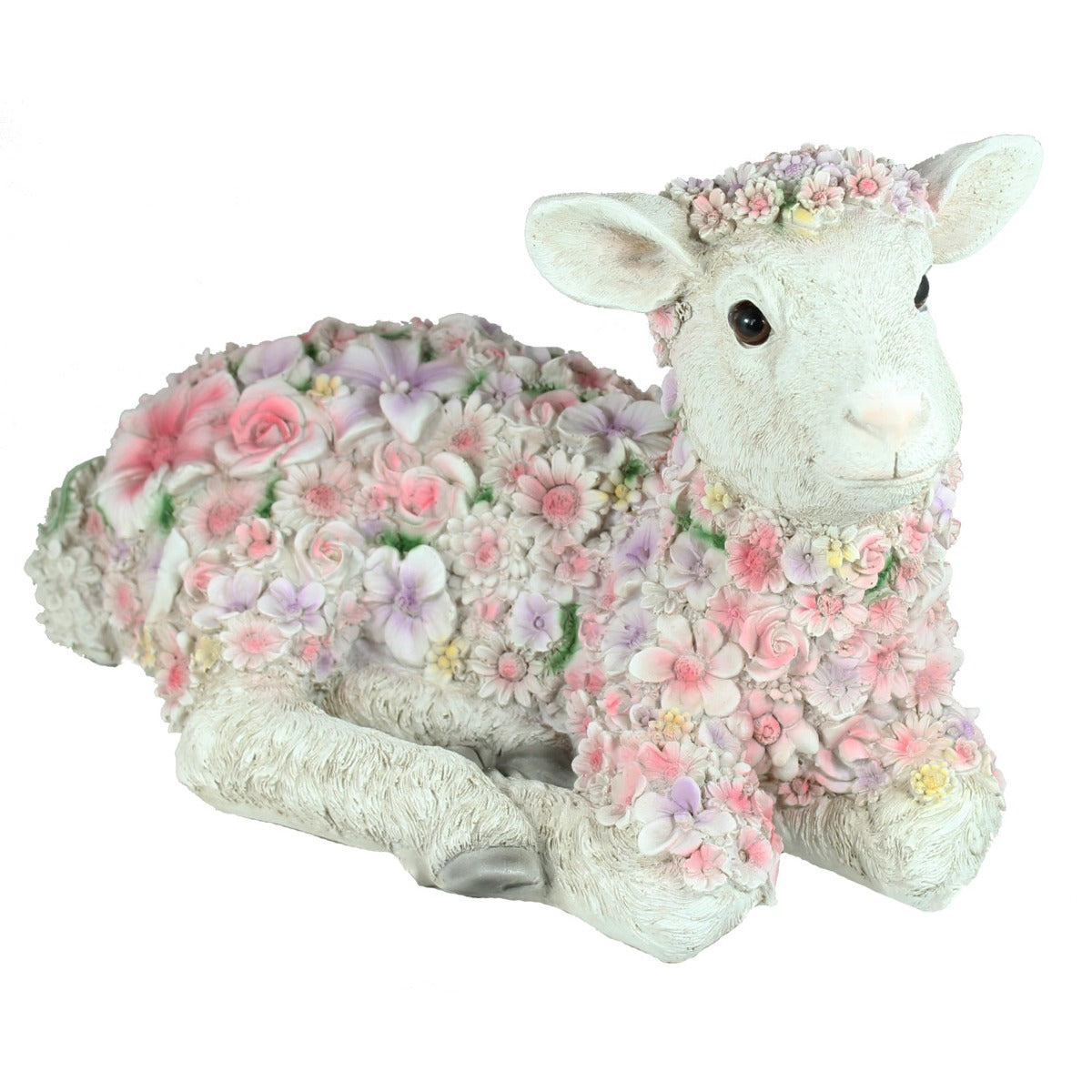 Deko Schaf "Florence" Lamm Figur liegend Gartenfigur Schaf Figur Blumenschaf