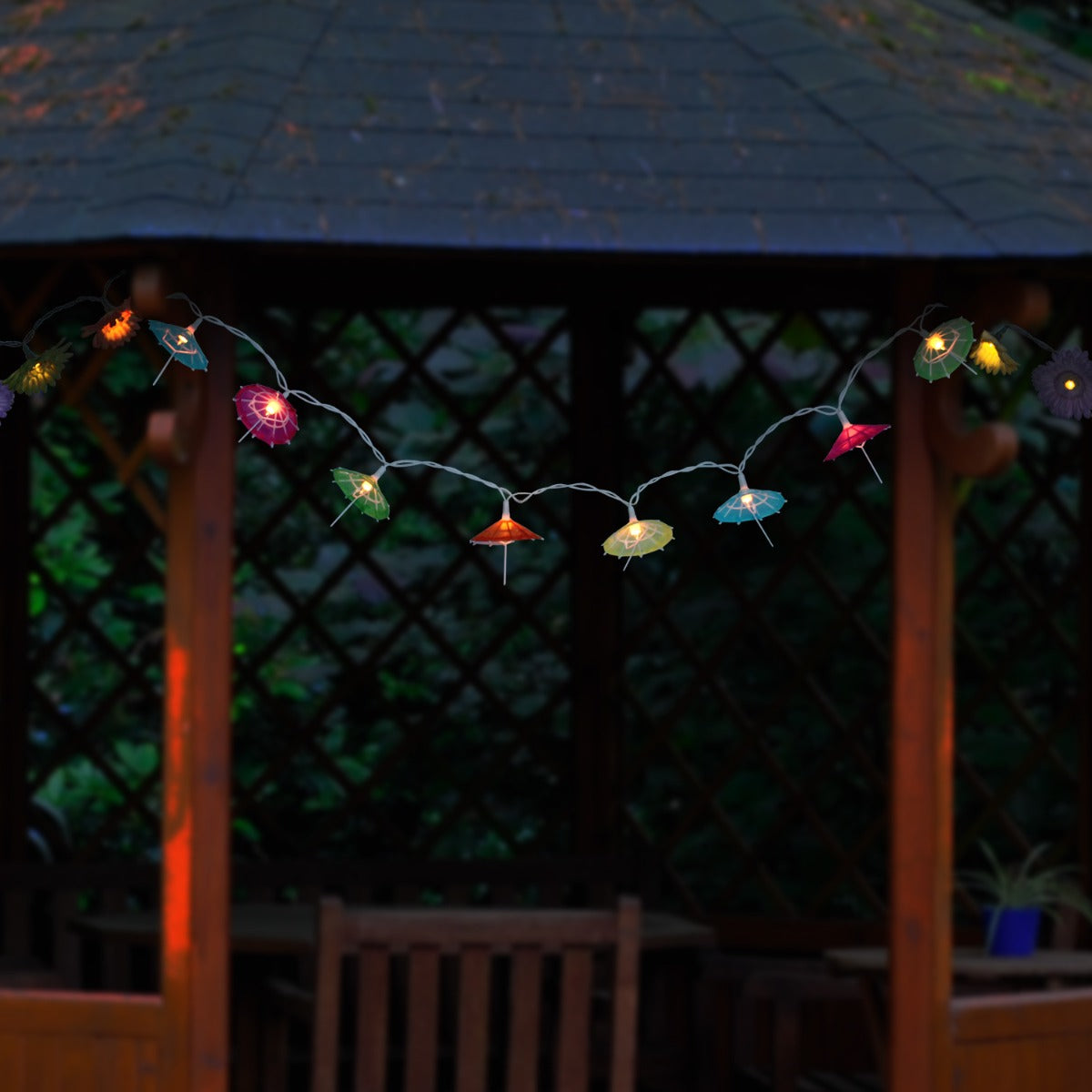 Party Lichterkette Schirm Partybeleuchtung Beach Party Deko Strandparty