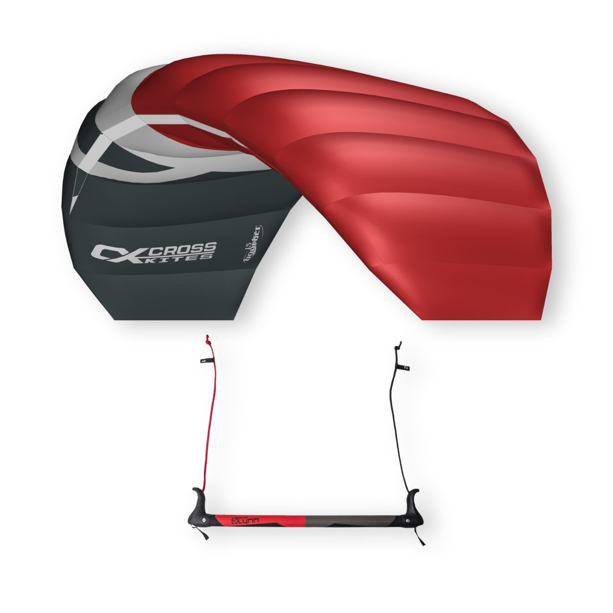 CrossKites Lenkmatte Boarder Red 1.5 R2F Tainerkite Lenkdrachen mit Bar