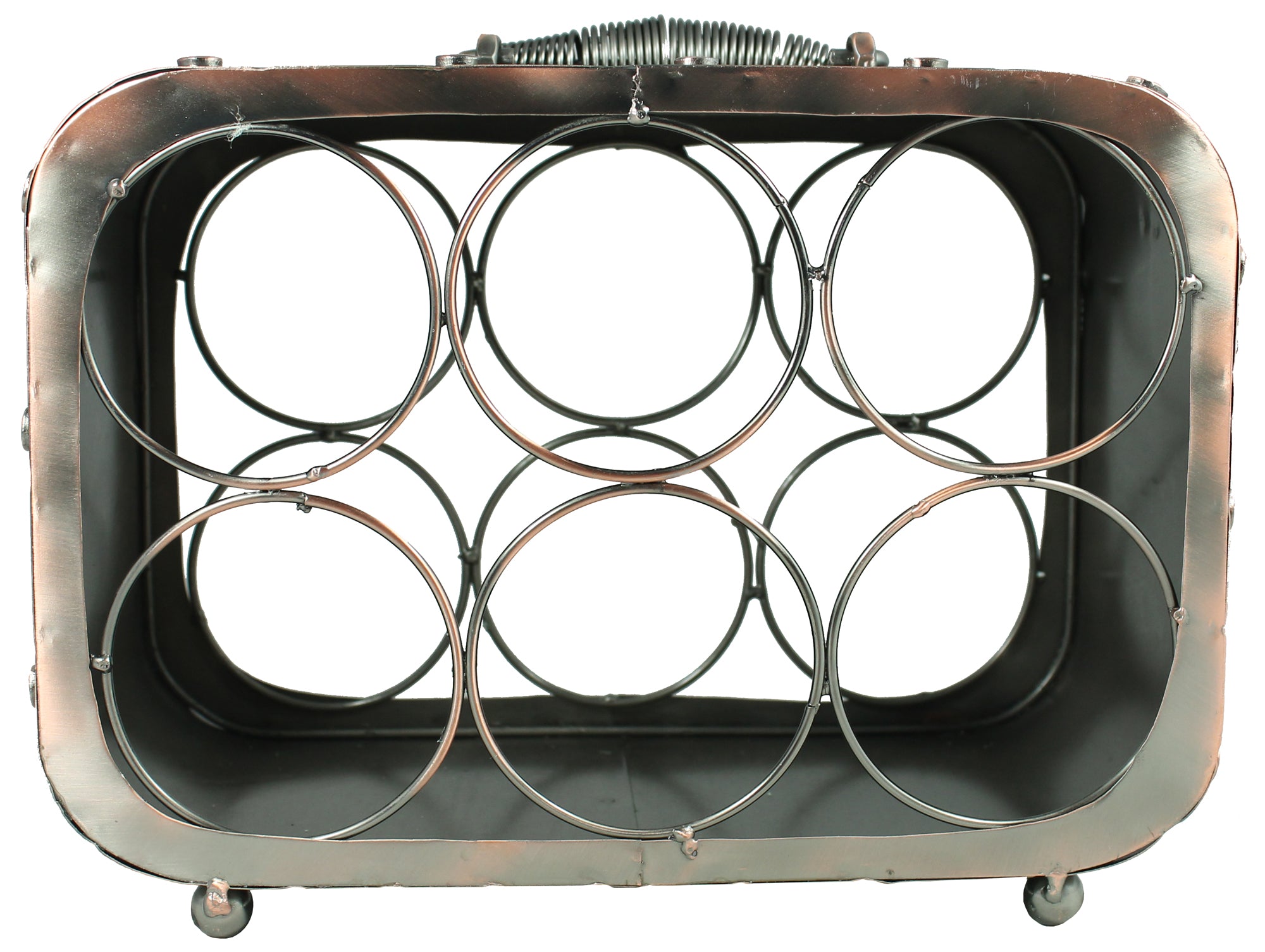 Dekorativer Flaschenhalter KOFFER aus Metall als Weinflaschenhalter oder Halter für Bierflaschen