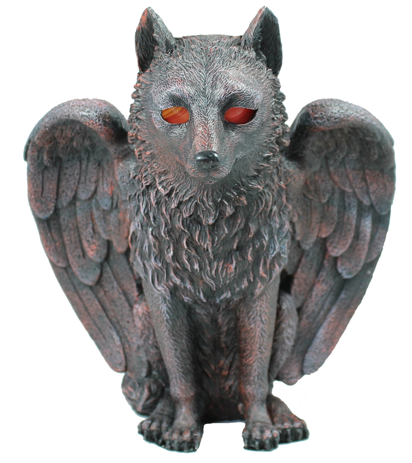 Dekofigur Fantasy Wolf mit Teelicht Windlicht Kerzenhalter Gothic Mystery