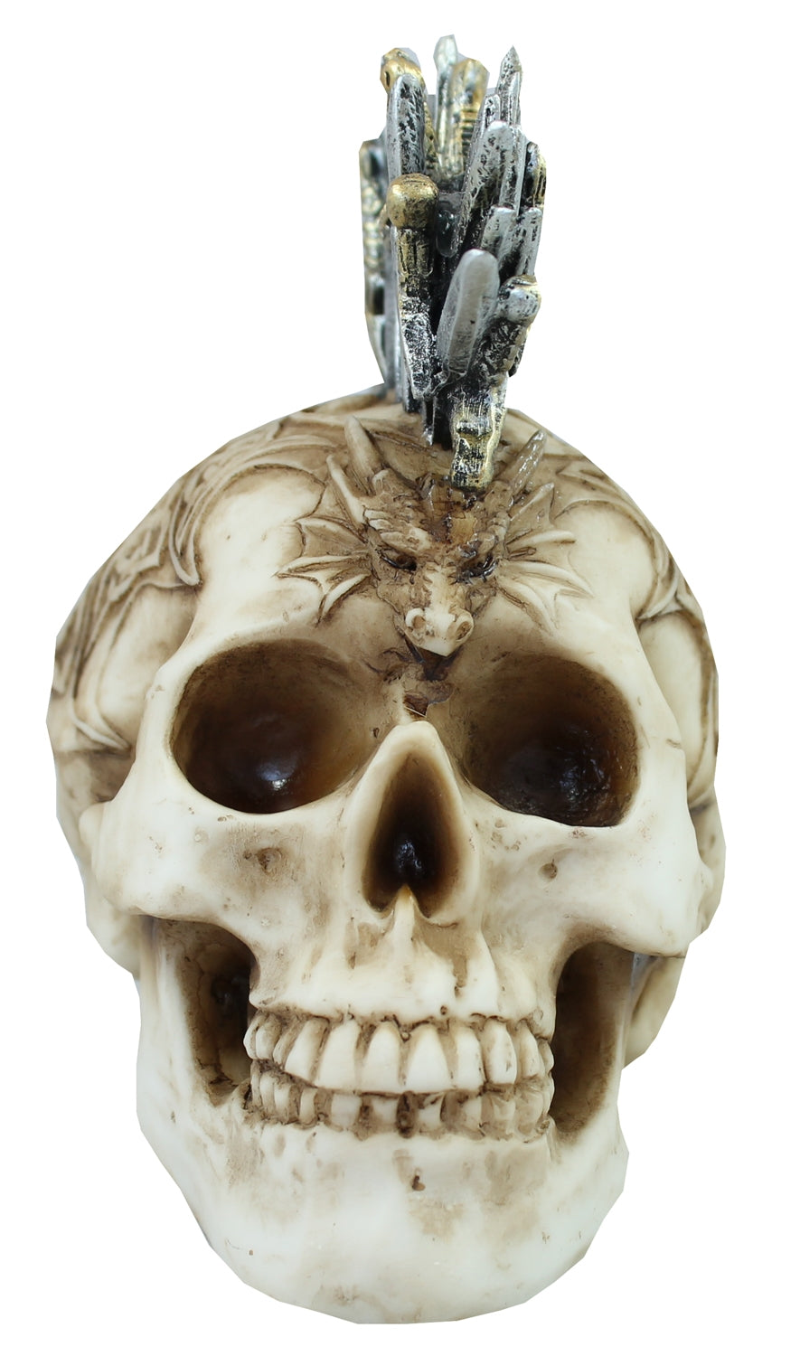 Mexikanischer Totenkopf mit Schwerter Schädel Totenschädel Mystische Dekoration Gothic Dekofigur