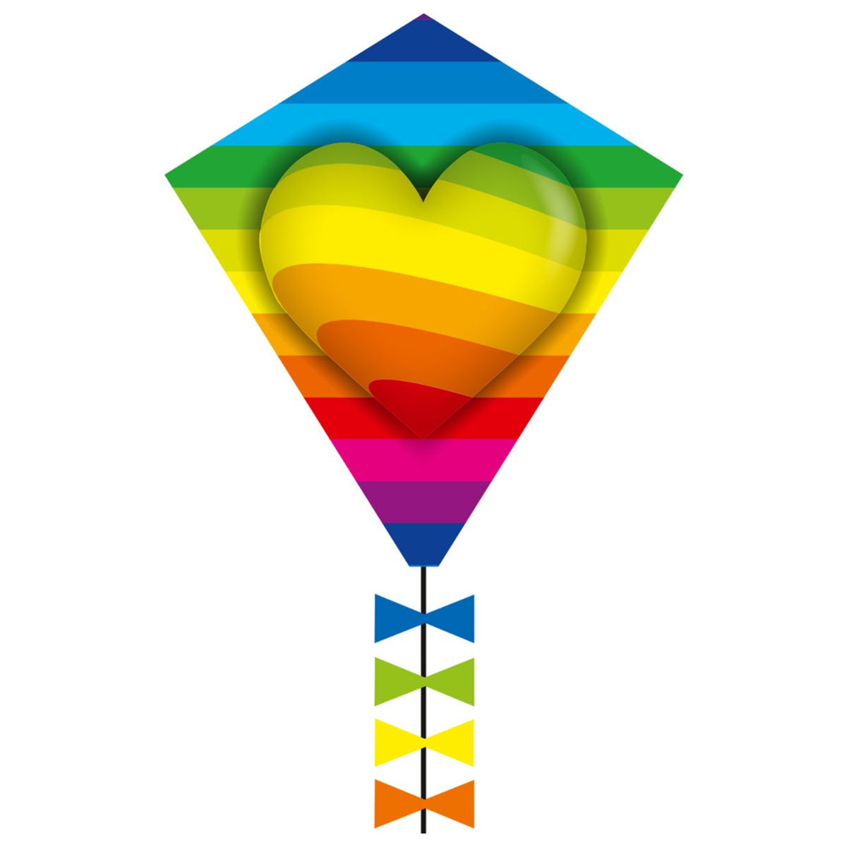Kinderdrachen Einleiner Drachen HQ Eddy Rainbow Heart 50 cm Flugdrachen