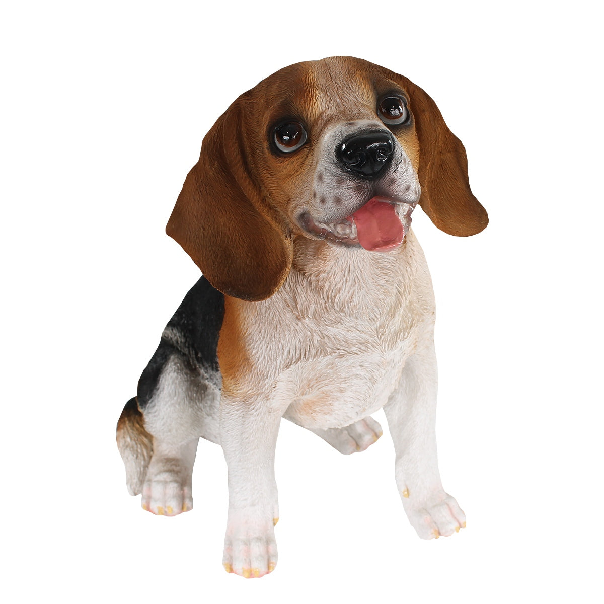 Beagle Figur sitzend Hundefigur lebensecht Hundefiguren für den Garten