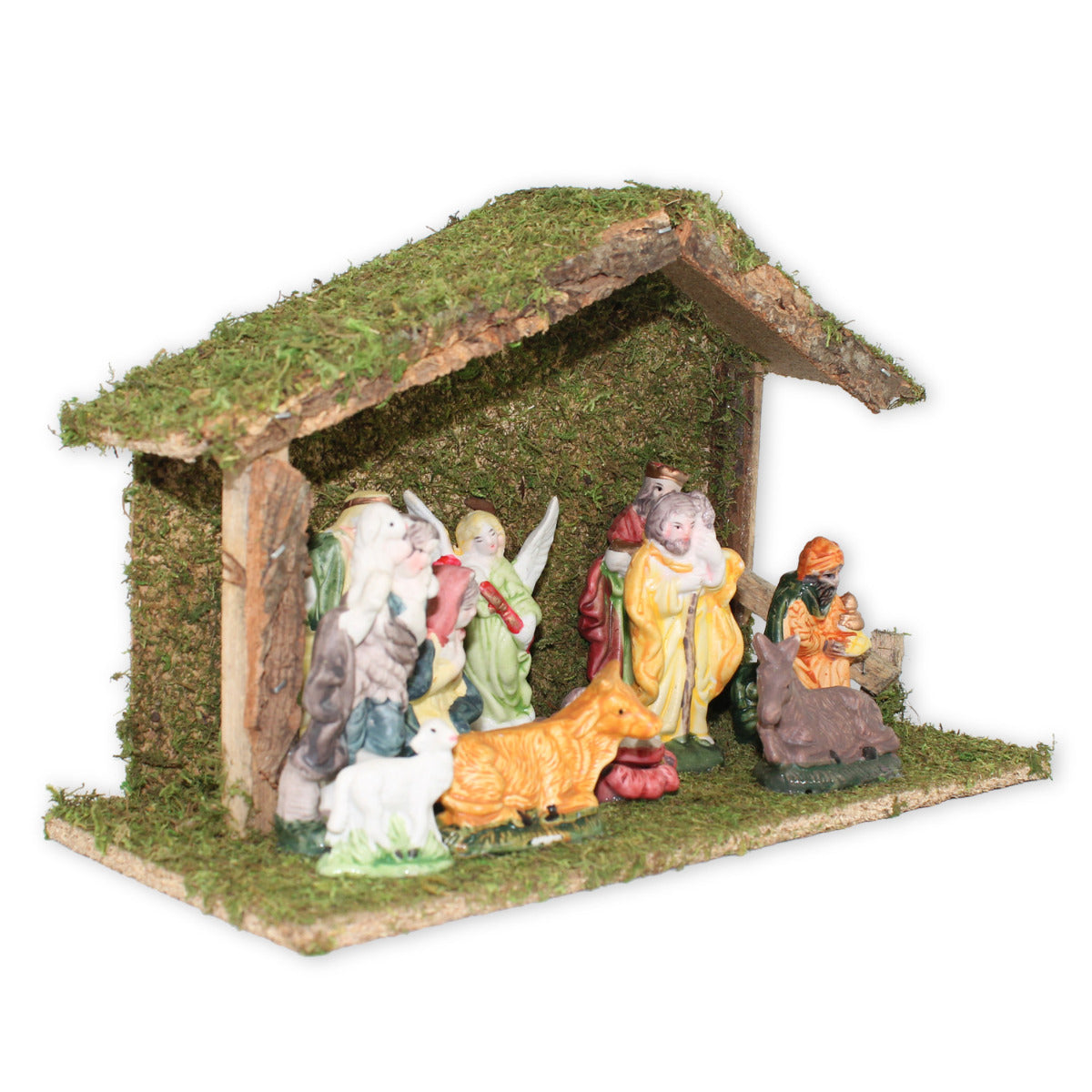 Weihnachtskrippe mit Krippenfiguren Krippe Weihnachten Holz