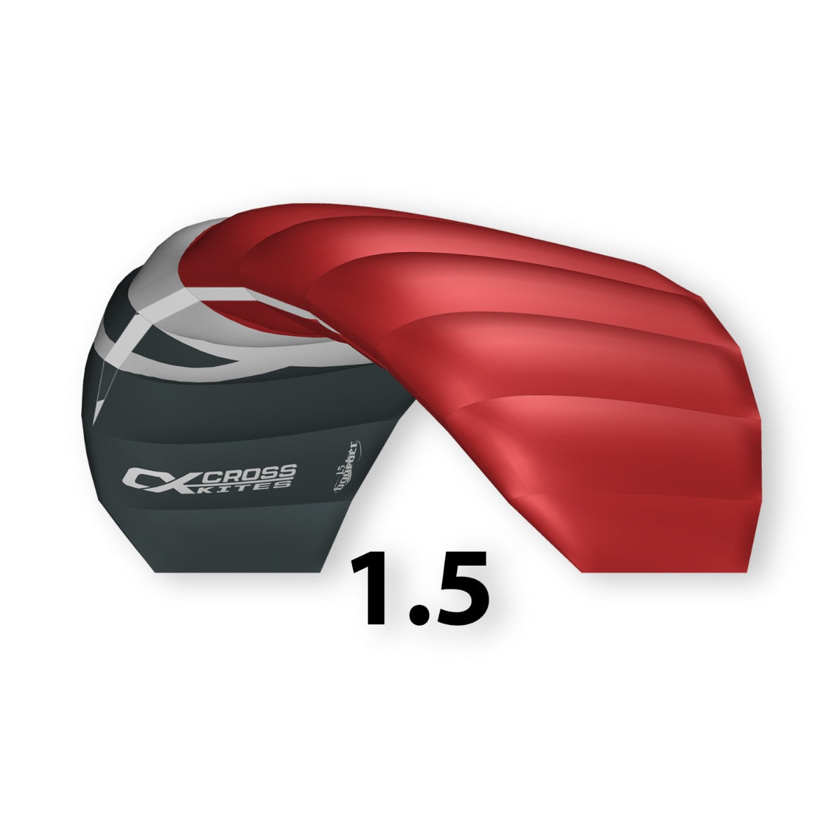 CrossKites Lenkmatte Boarder Red 1.5 R2F Tainerkite Lenkdrachen mit Bar