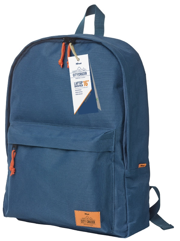 Trust Laptop Rucksack City Cruzer blau bis 16 Zoll Laptoptasche