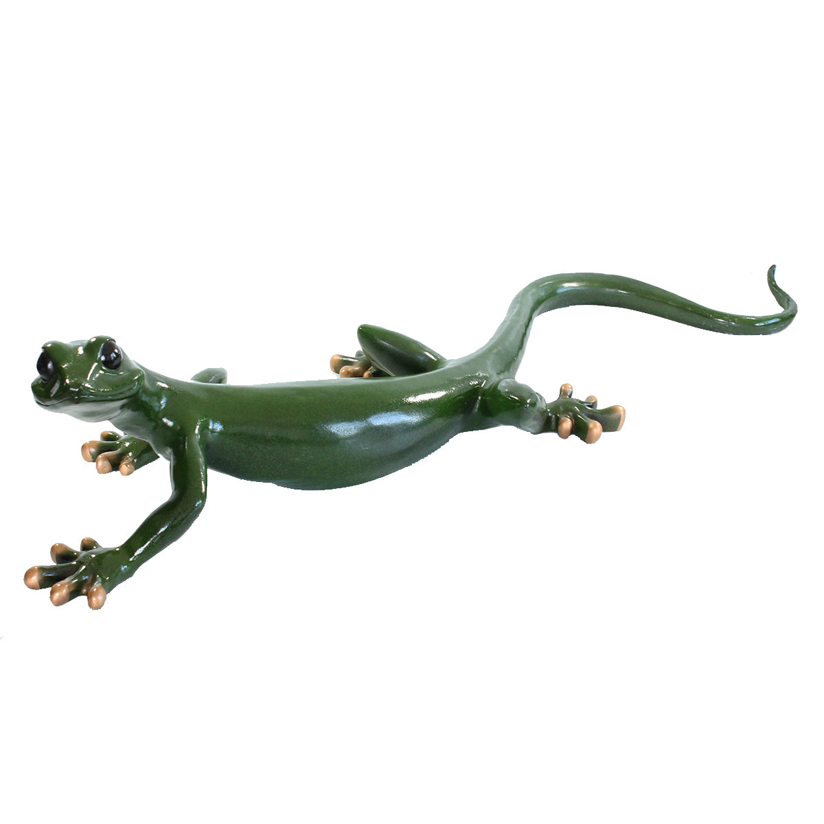 Deko Salamander XL Figur grüne Echse Wandfigur Salamander Reptil Figur