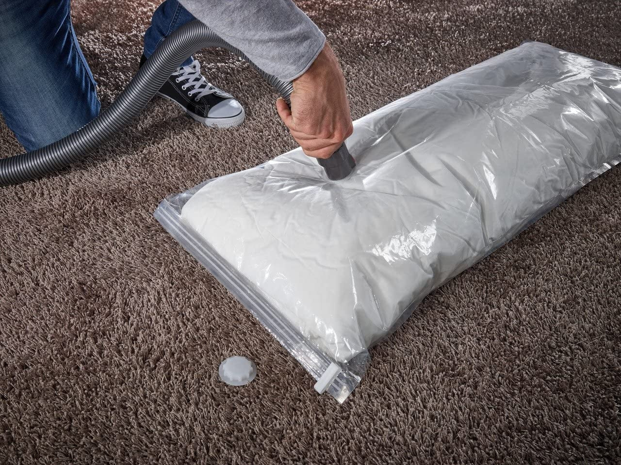 Leifheit Vakuumbeutel Kleidung groß 2er Set Vakuum Aufbewahrungsbeutel für Kleidung