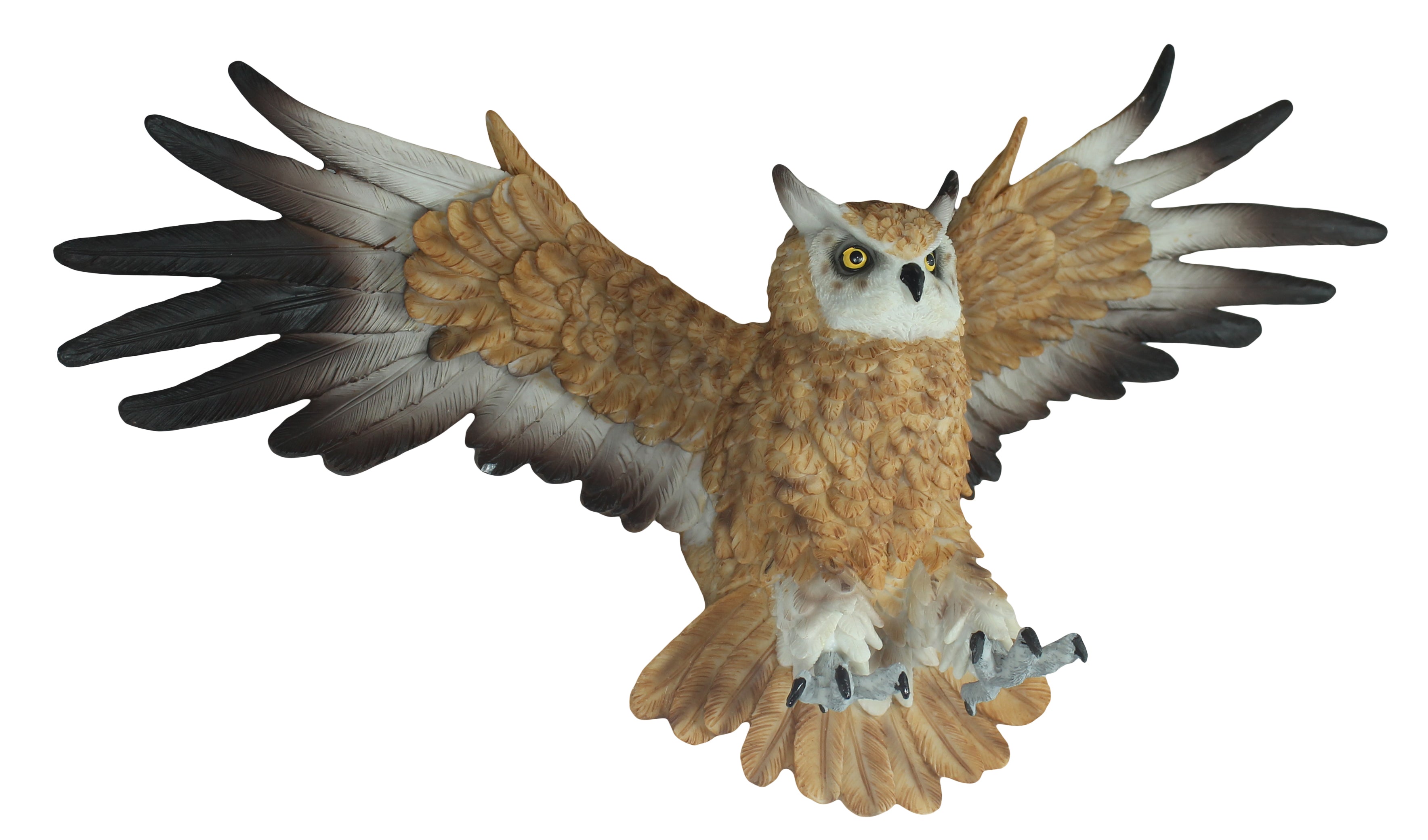 Dekofigur Wanddeko Eule fliegend Uhu Greifvogel Gartenfigur Tierfigur Wohnung Vogeldeko