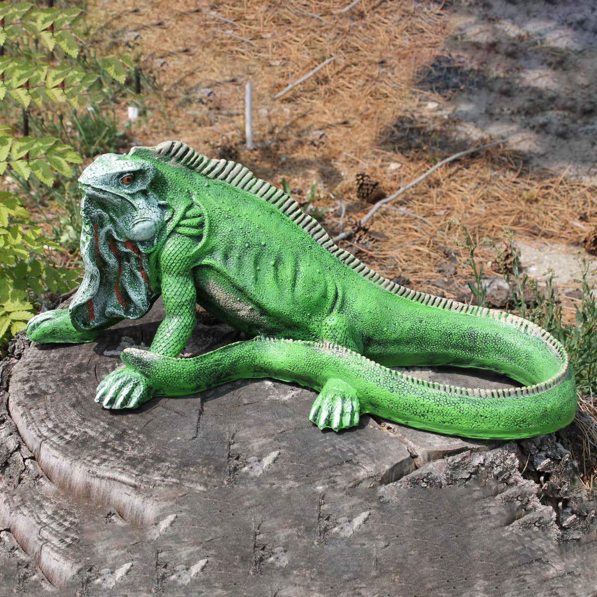 Dekofigur Tierfigur Leguan 52 cm grün Echse Reptilien Gartenfigur exotische Dekoration lebensecht