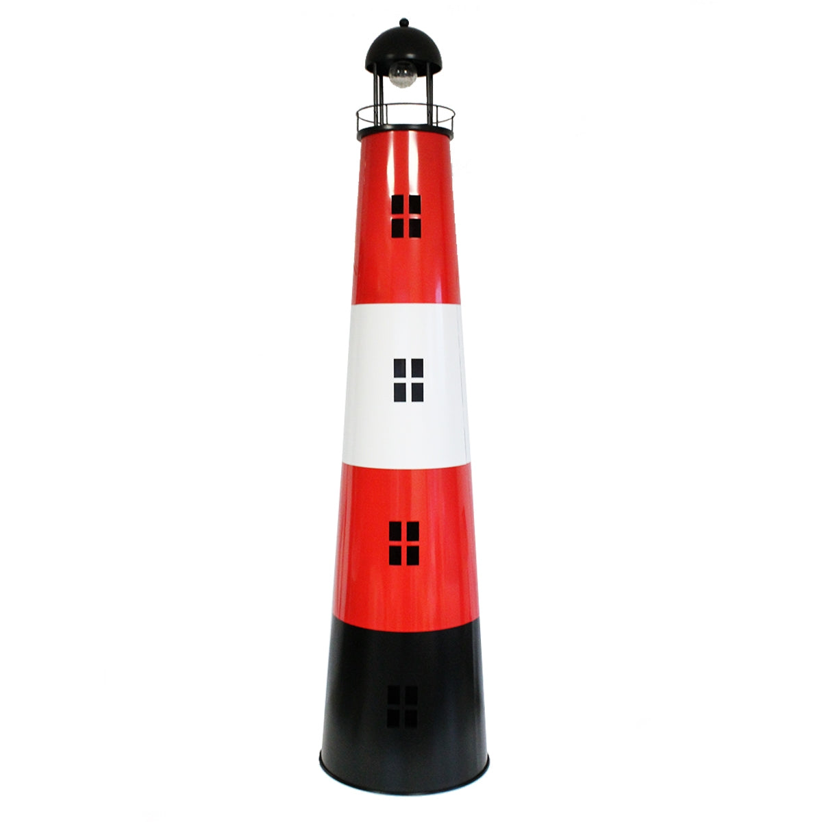 Leuchtturm Garten 150 cm mit Licht Solar Leuchtturm Metall Maritime Deko mit LED Beleuchtung Gartendeko Maritim