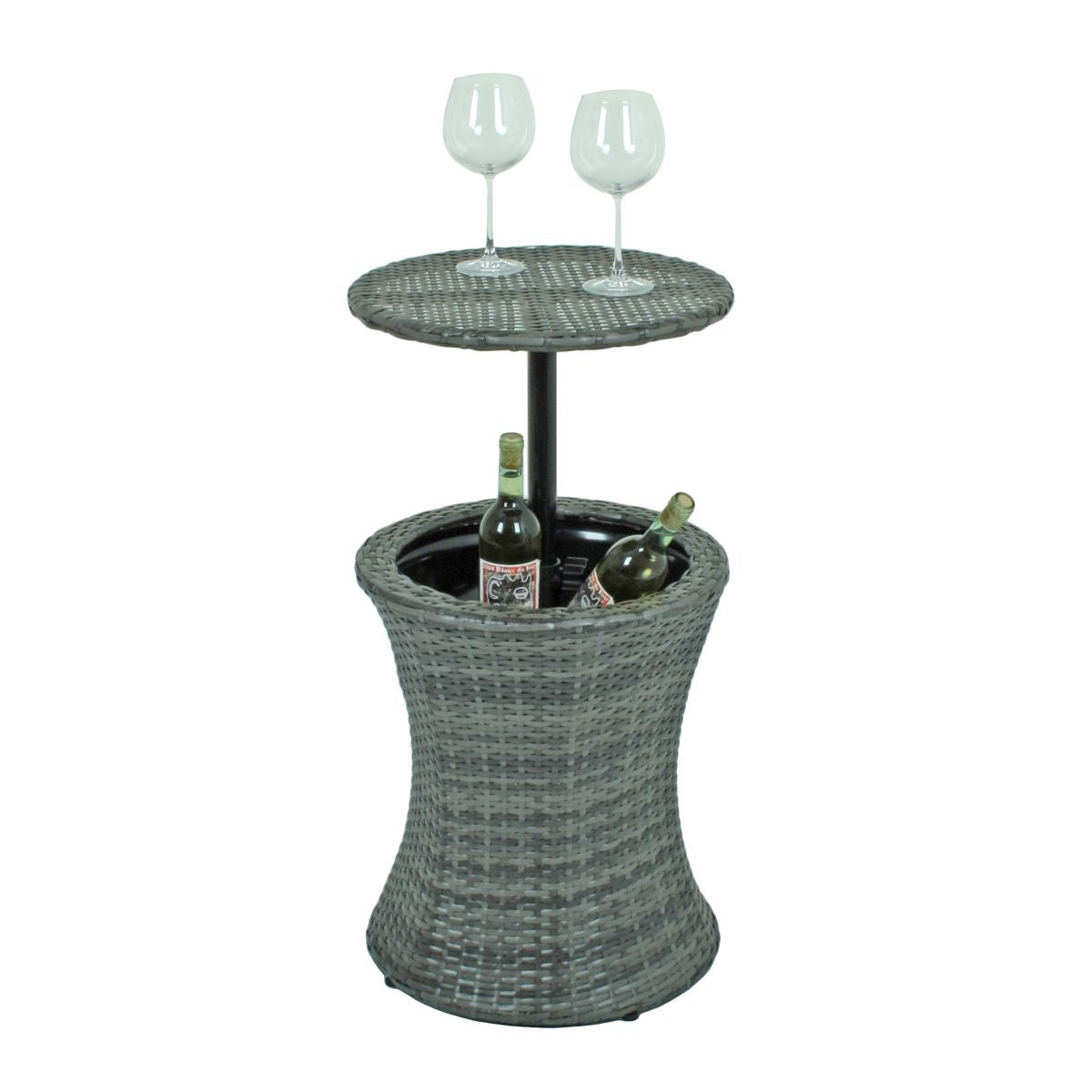 Balkontisch Stehtisch Gartentisch rund Tisch höhenverstellbar 45 cm Getränkekühler Bistrotisch Beistelltisch