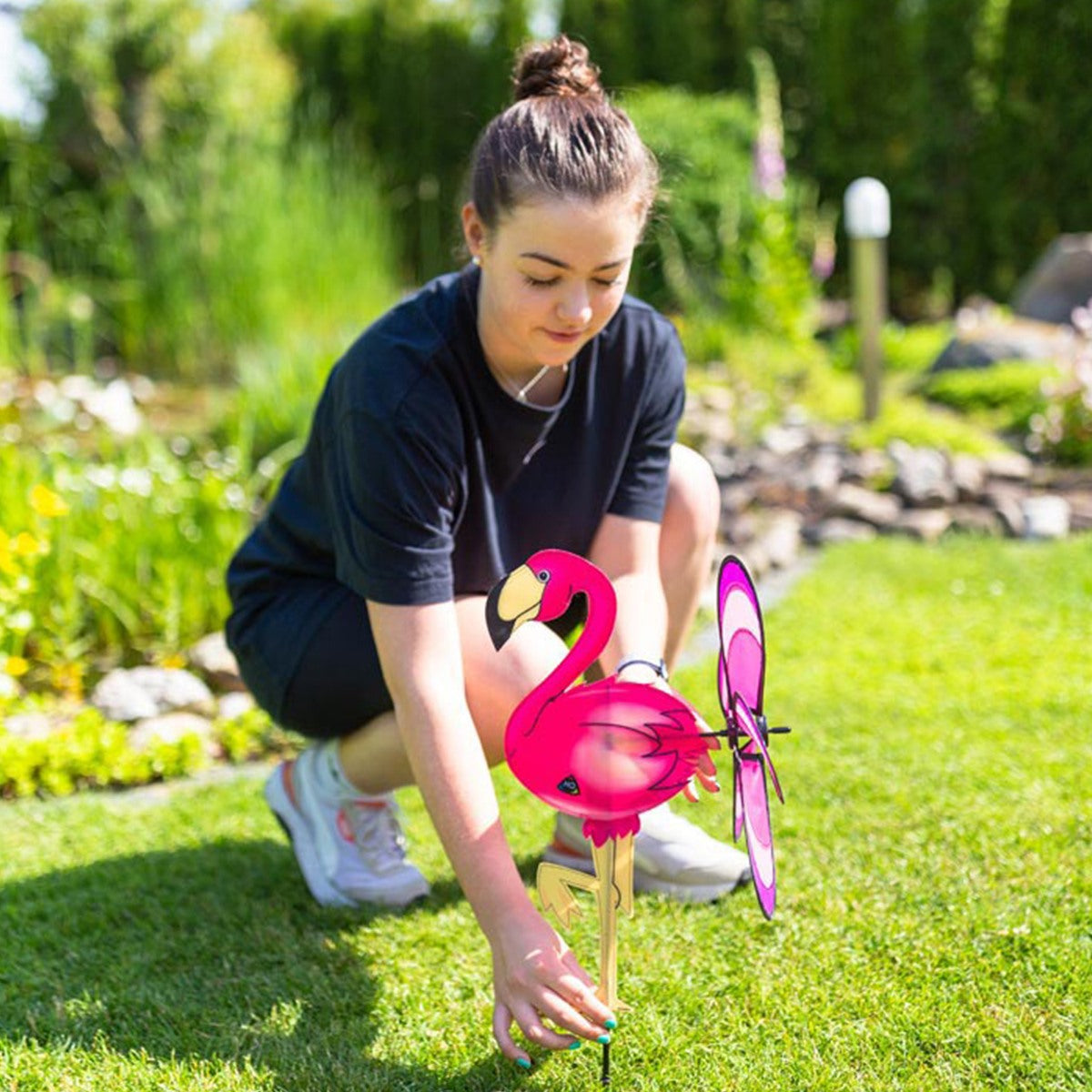 Windrad Windspiel HQ Spin Critter Flamingo Garten Dekoration